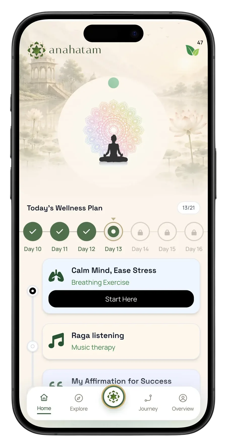 Anahatam app home screen